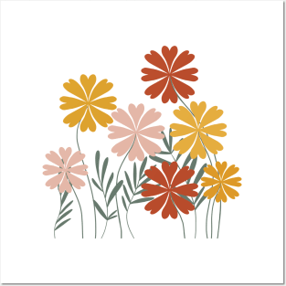 Cute Simplistic Flowers Posters and Art